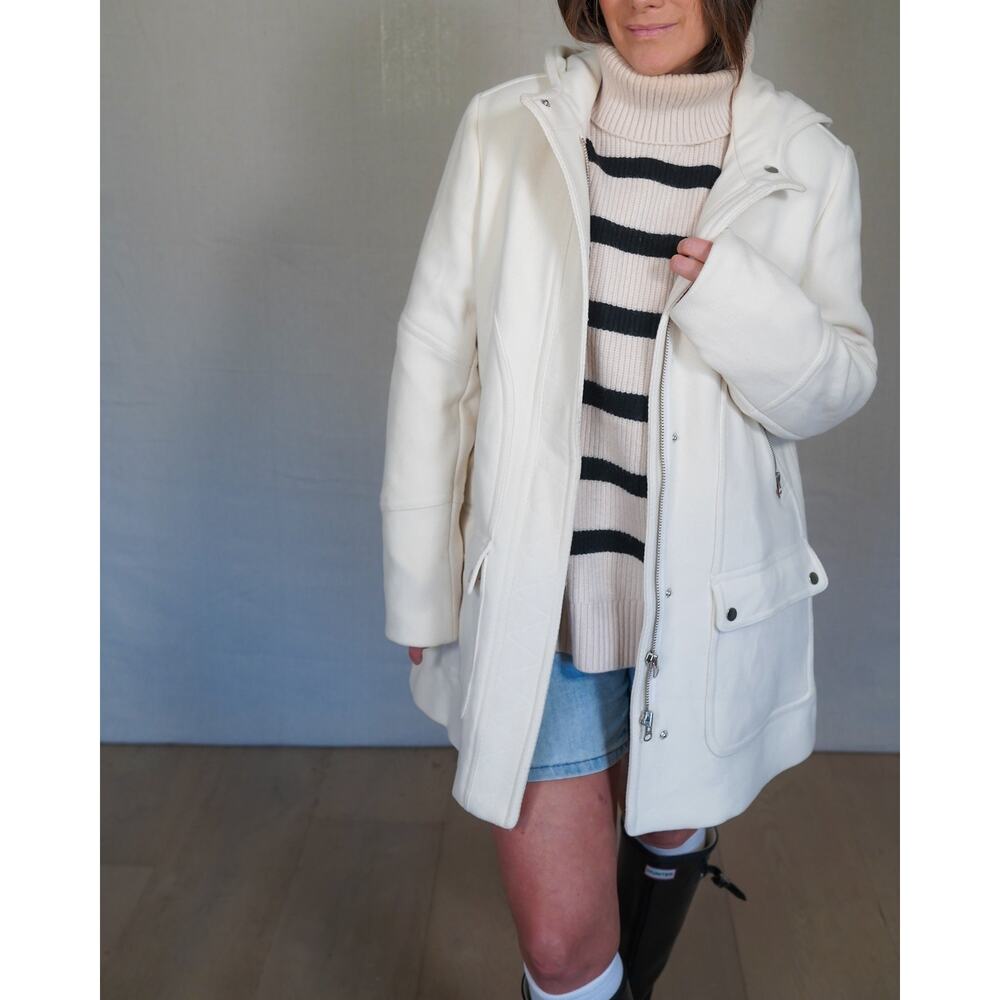 J.Crew Stadium Cloth Hooded Coat